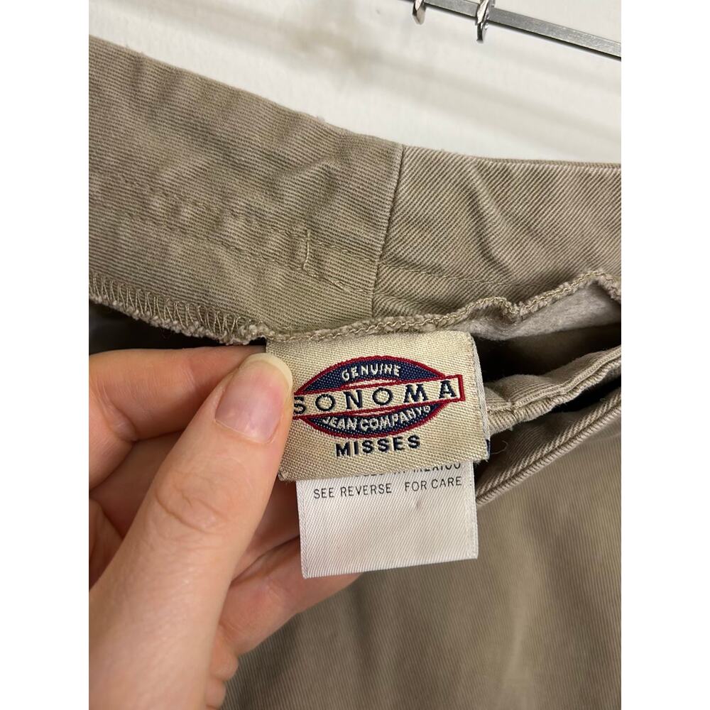 Sonoma Skort Womens 8 Khaki Wrap Button Front Mini 100% Cotton Vintage 90s - Picture 4 of 7